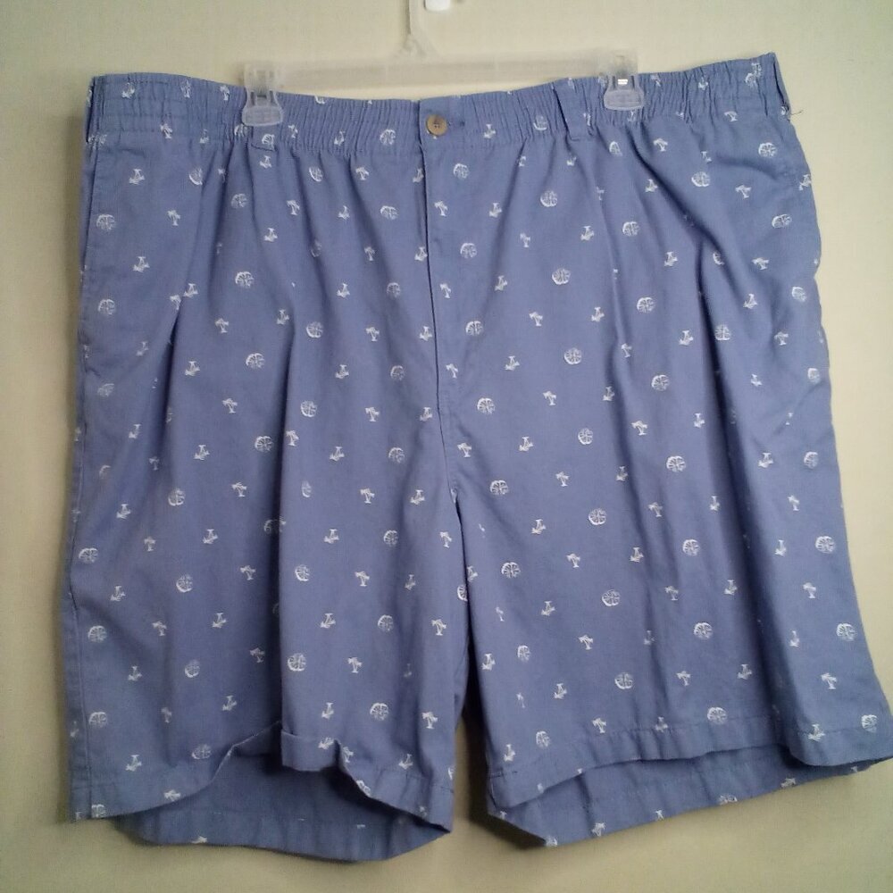 HB Shorts Men 3XL Chino Casual Palm Tree Blue